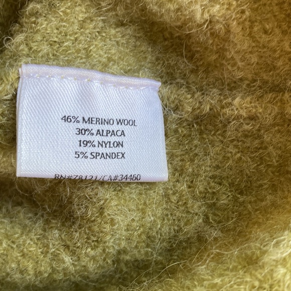 Eileen Fisher Alpaca/Merino Avocado Green Loose Turtleneck Cozy Wool Sweater 💚 - Picture 3 of 7
